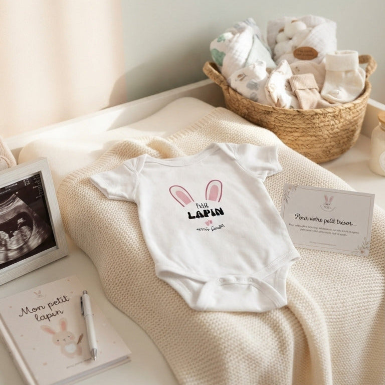 Body Bébé Annonce Grossesse - Petit Lapin Arrive Bientôt