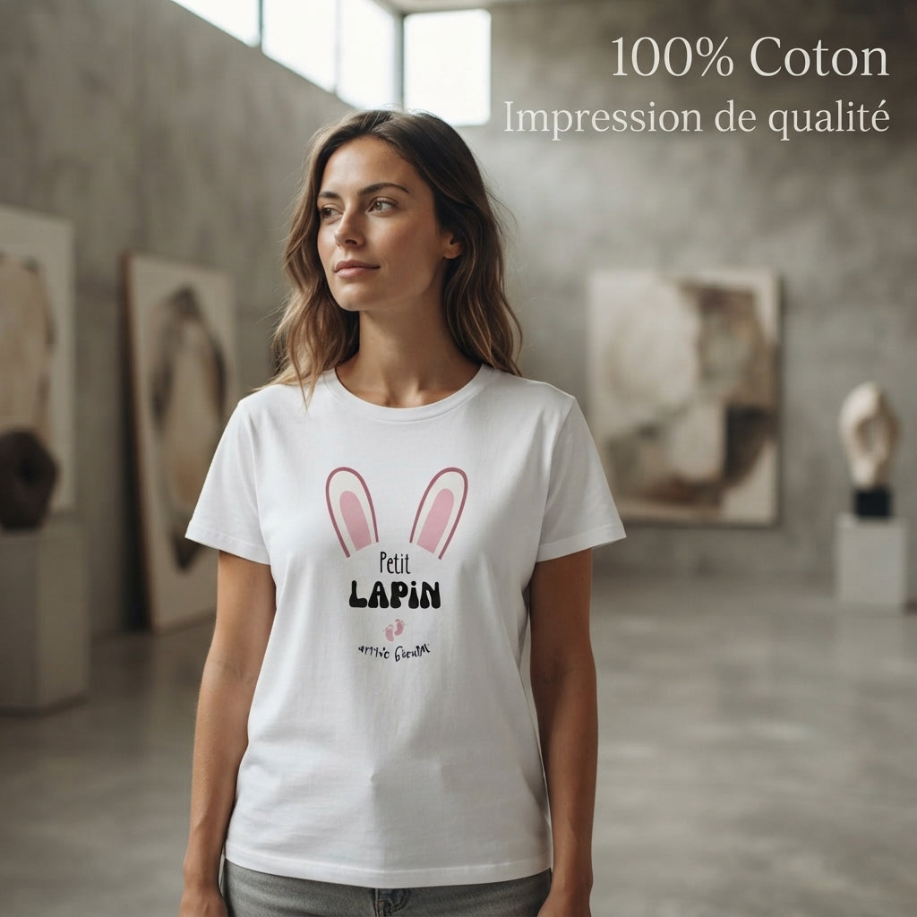 Tshirt annonce arrivee de bébé "Petit Lapin "