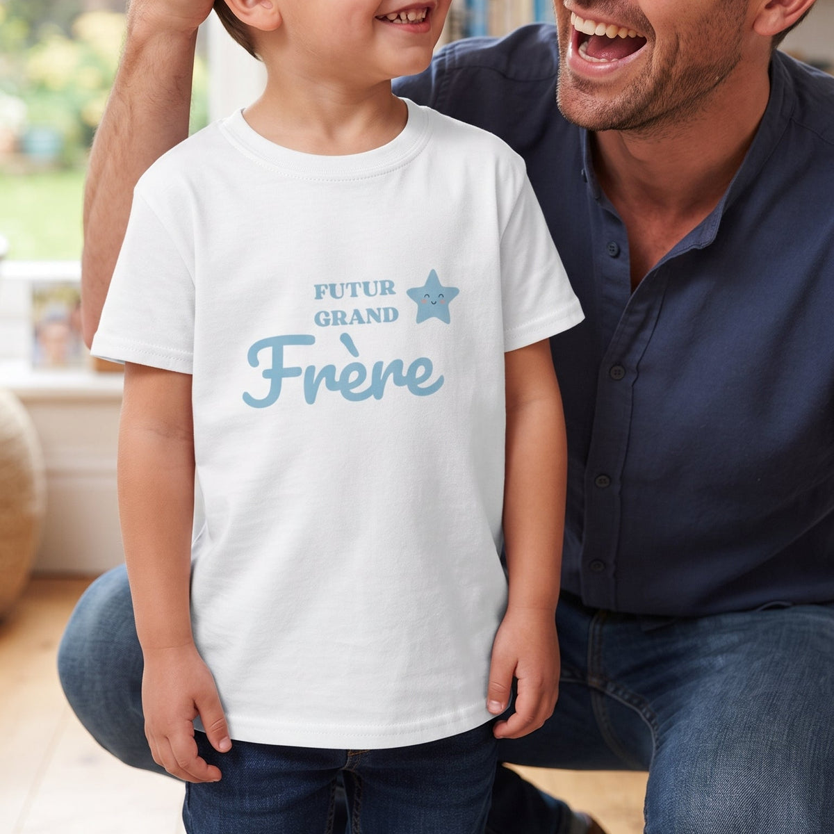 T-shirt futur grand frère étoile bleue