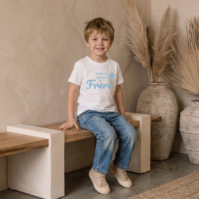 T-shirt futur grand frère étoile bleue