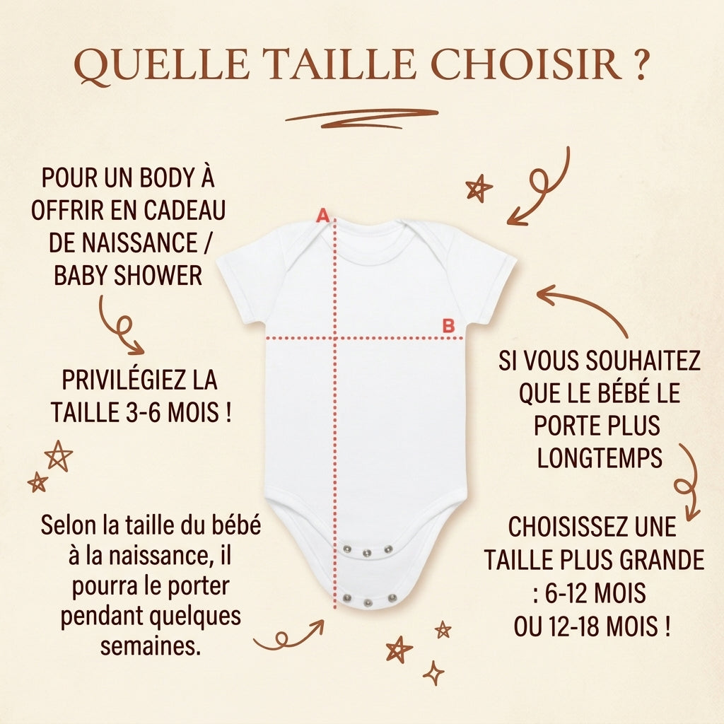 Body bébé personnalisé Mobile 100% coton biologique