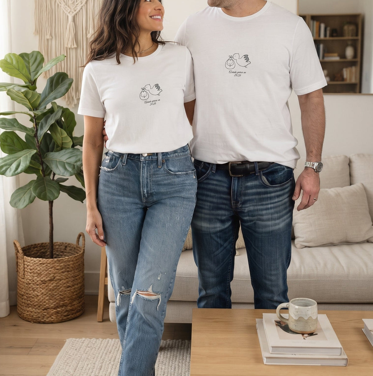 Tshirt Annonce de grossesse en couple - vendu à l'unité