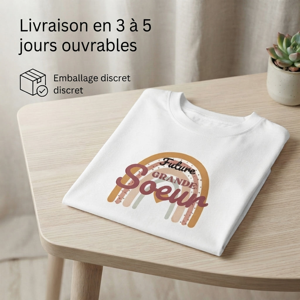 Tshirt future grande soeur "arc en ciel"