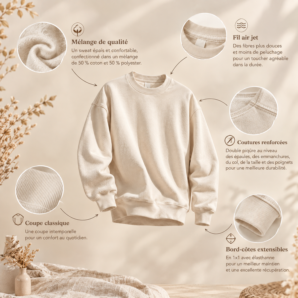 Sweat-shirt Maman personnalisé imprimé toile de jouy