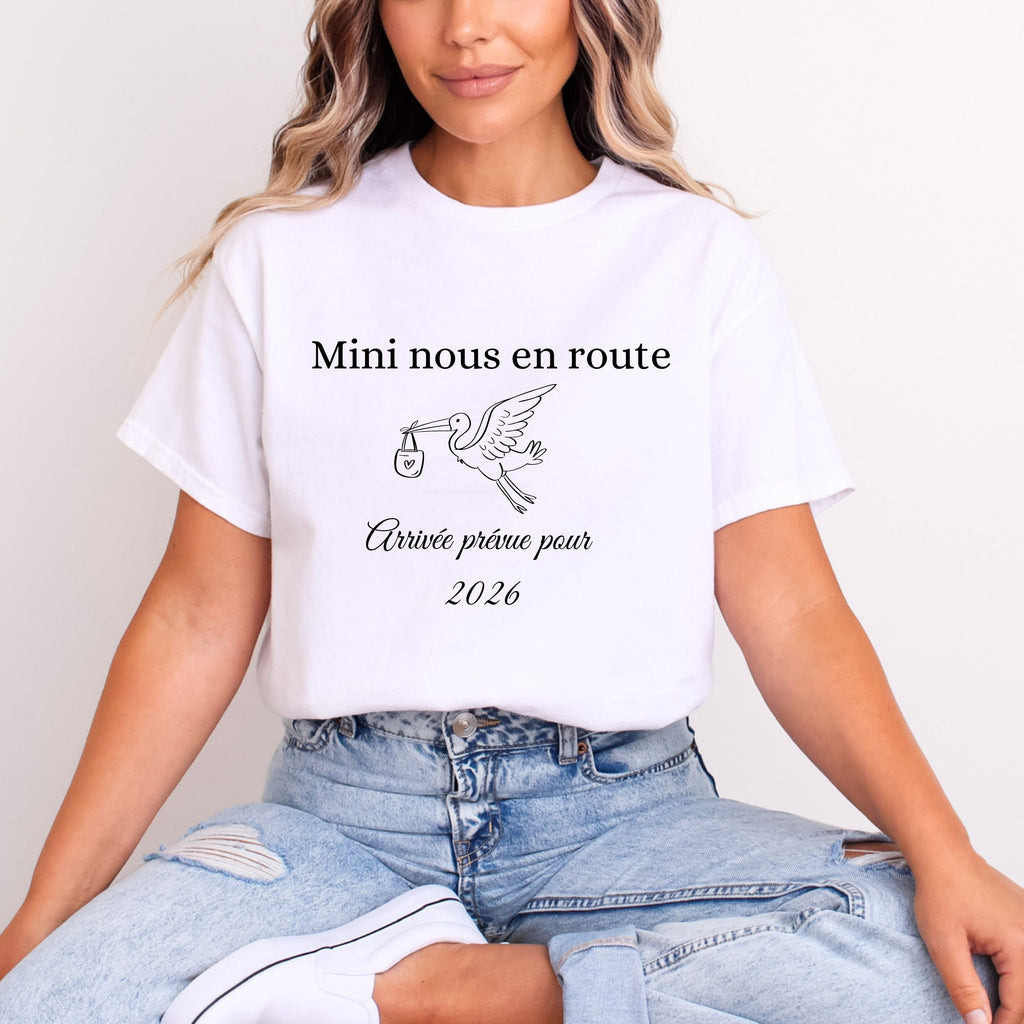Tshirt pour annonce grossesse en couple cigogne 2- vendu à l'unité