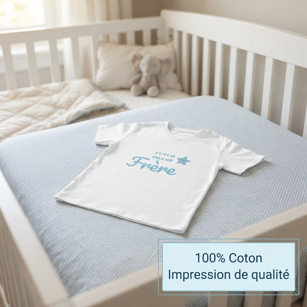 T-shirt futur grand frère étoile bleue