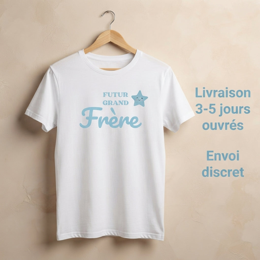 T-shirt futur grand frère étoile bleue