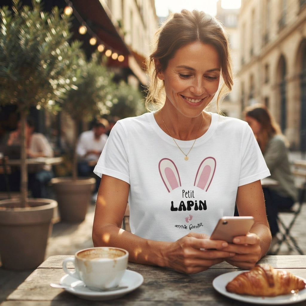 Tshirt annonce arrivee de bébé "Petit Lapin "