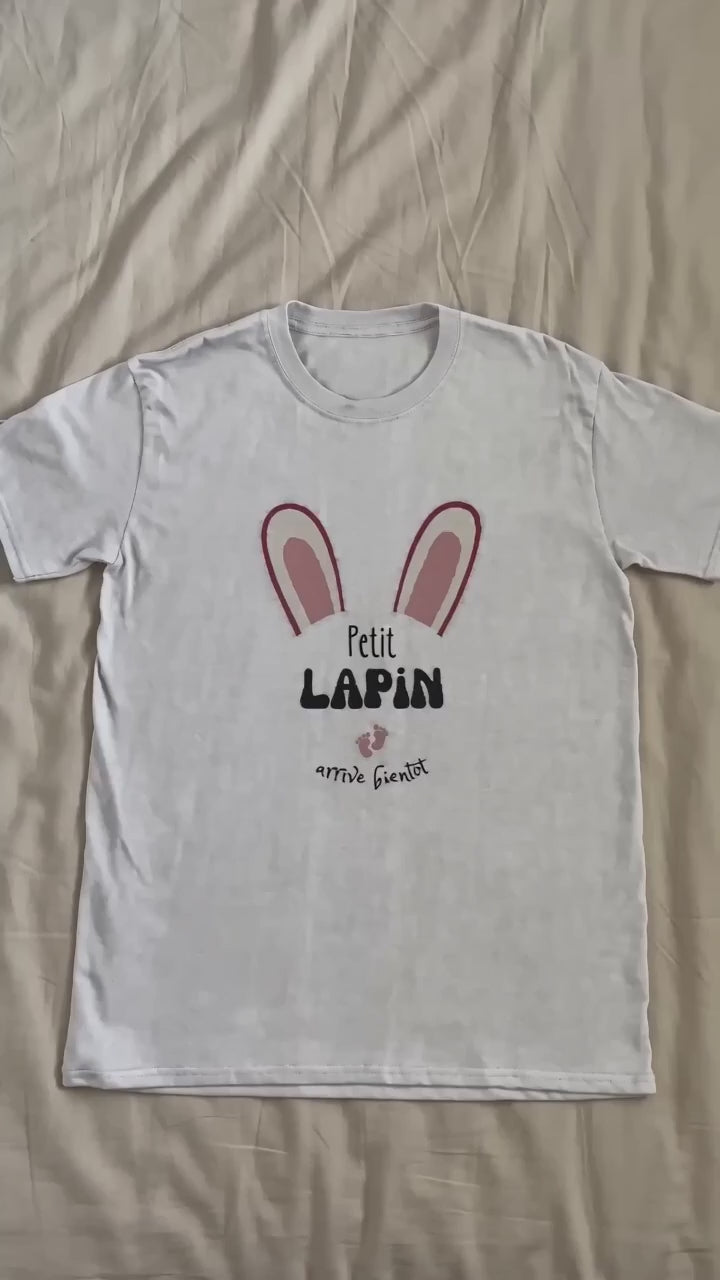 Tshirt annonce arrivee de bébé "Petit Lapin "